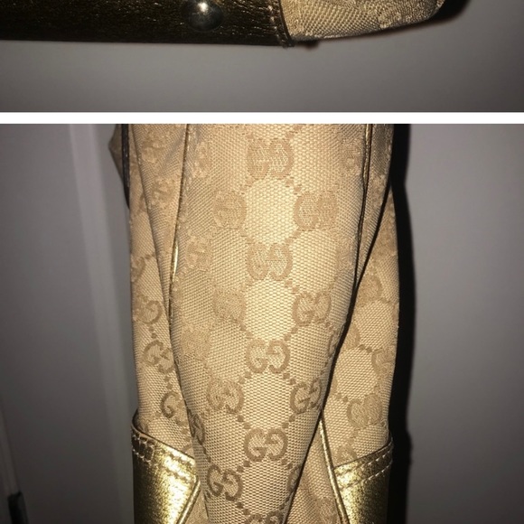 GUCCI SPECIAL $100.00 MORE MARKDOWN!!Authentic GUCCI metallic gold shoulder bag - Picture 12 of 16